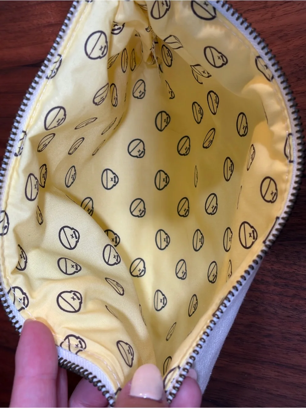 Sun Bum “Good Vibes Only” Canvas Pouch / Makeup Bag - Cream